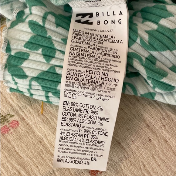 Billabong Green Patterned Tank Top - Picture 11 of 13